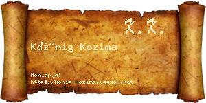 Kőnig Kozima névjegykártya